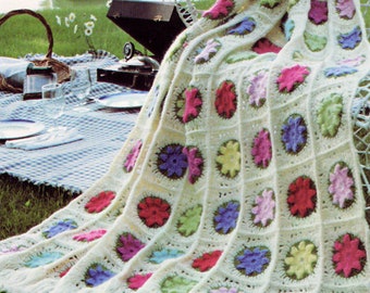 Afghan Crochet Pattern, Flower Afghan Crochet Pattern, Crochet Afghan Pattern, Bridal Shower Gift Idea, INSTANT Download Pattern PDF (1011)