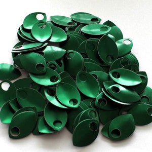 50 Small Anodized Aluminum Scales Chainmail Jewelry Supplies, Chainmaille Supplies, Chainmaille Scales, Jewelry Findings Green