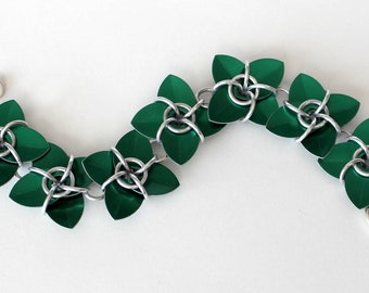 Clover Bracelet and Earrings Instructions - Instant Download PDF Chainmail Instructions Scale Mail Tutorial