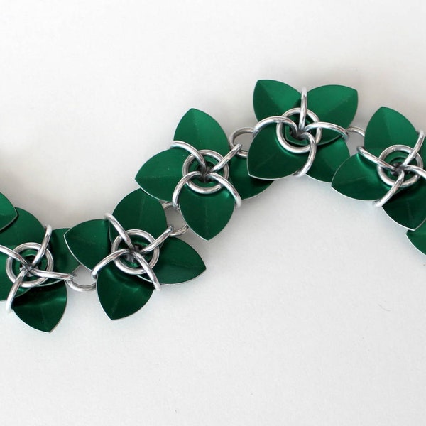 Clover Bracelet and Earrings Instructions - Instant Download PDF Chainmail Instructions Scale Mail Tutorial