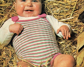 Baby Knitting Pattern, Baby Romper Knitting Pattern, 3 ply Knitting Pattern, INSTANT Download Pattern PDF (2321)
