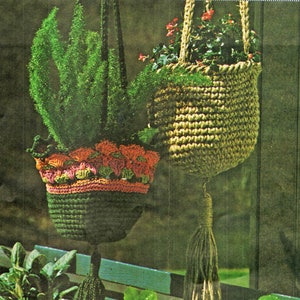 Crochet Patterns, Crochet Home Decor, Hanging Planters Crochet Pattern, Housewarming Gift Idea, INSTANT Download Pattern in PDF (1703)