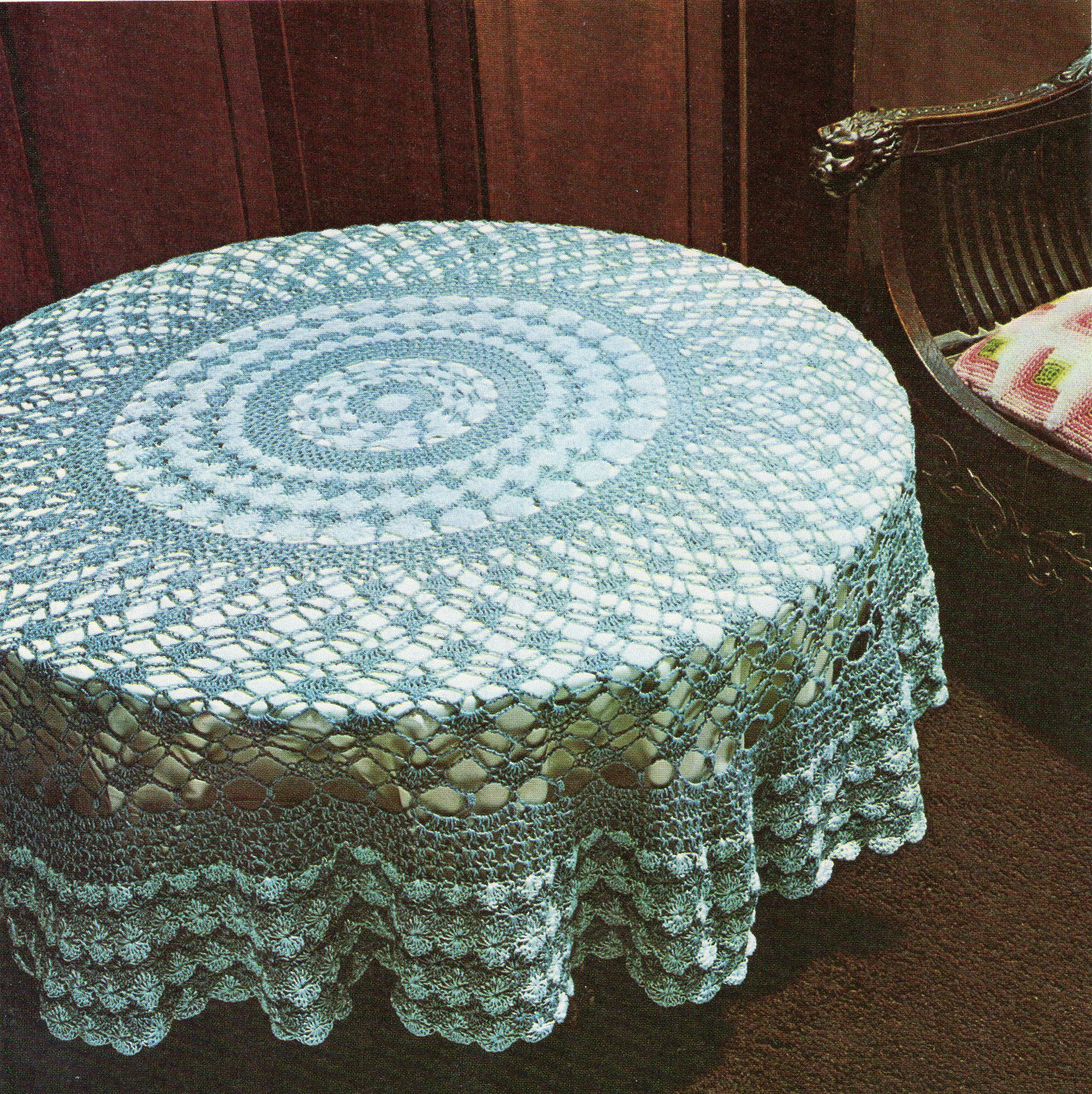 Crochet Pattern, Crochet Home Decor, Shell Stitch Tablecloth Pattern ...