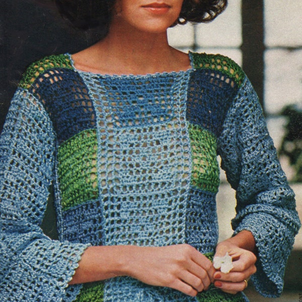 Filet Crochet Pattern, Womens Crochet Top Pattern, Crochet Clothing Pattern, Summer Crochet Pattern, INSTANT Download Pattern in PDF (1113)