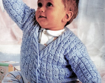 Baby Boy Knitting Pattern, V Neck Baby Sweater Knitting Pattern, Newborn & Toddler Knitting Pattern, INSTANT Download Pattern PDF (2331)