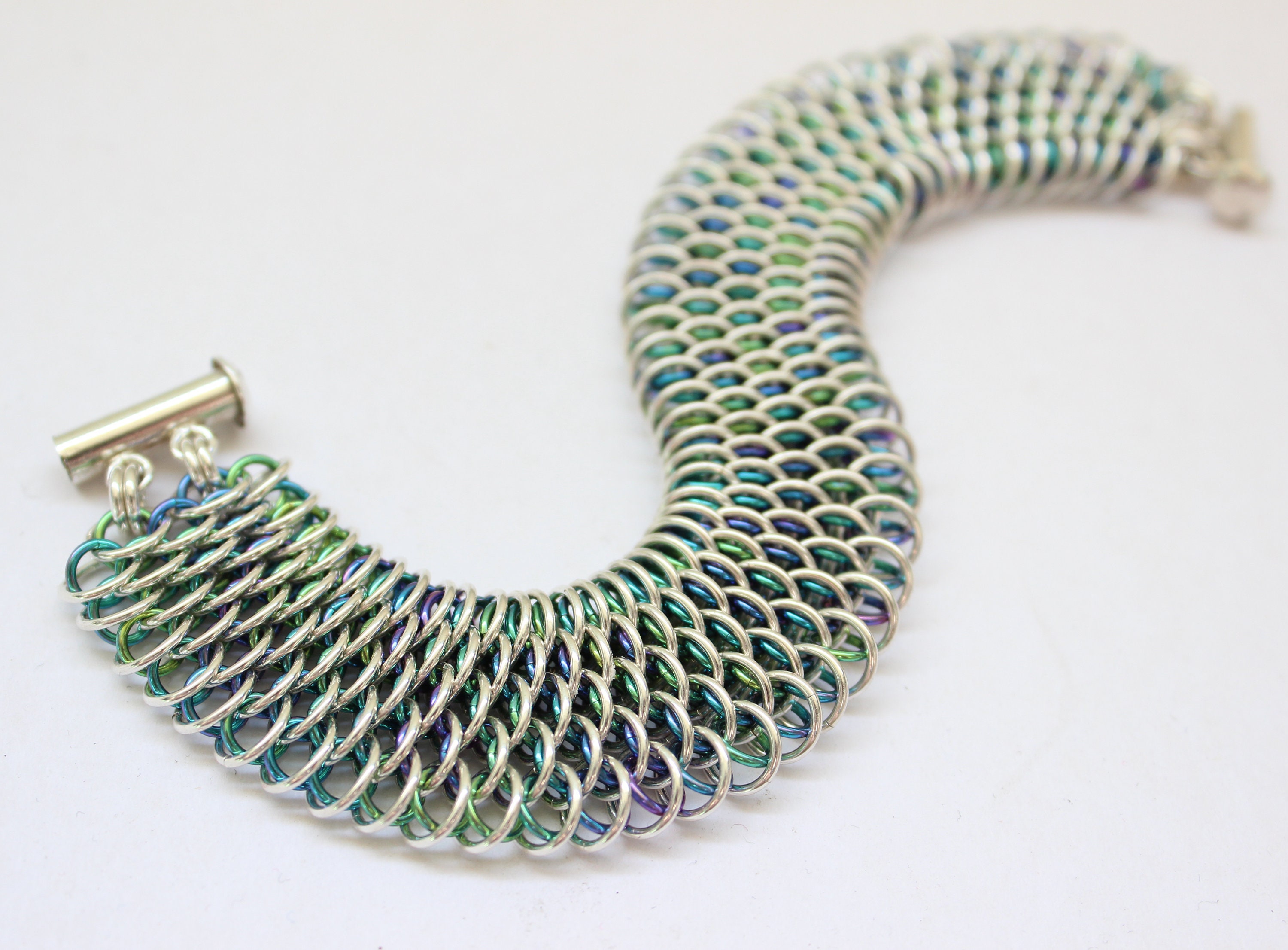 Sterling Silver Dragonscale Bracelet Kit Chainmail Bracelet Etsy