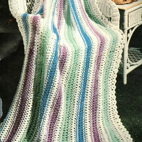 Afghan Crochet Pattern, Hairpin Lace Pattern, Crochet Afghan Pattern, PDF INSTANT Download Pattern (1036)