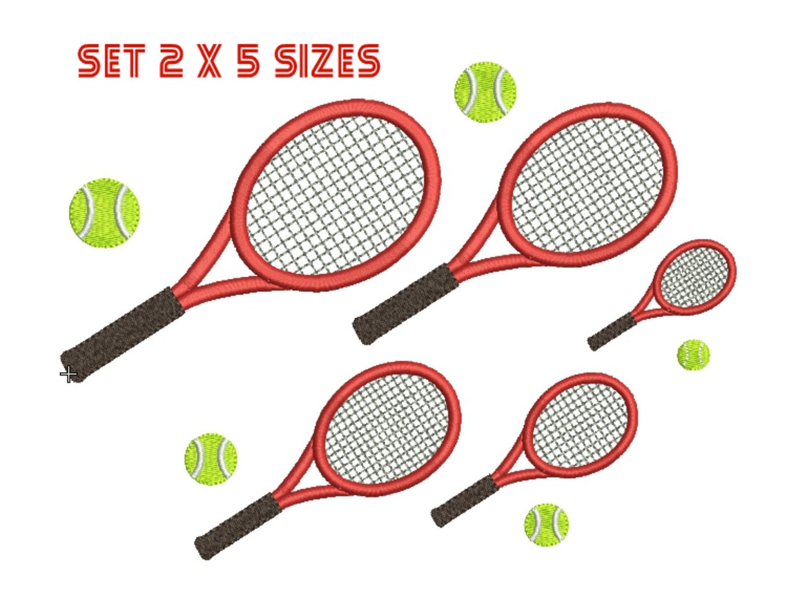 Mini Tennis Racket Embroidery design Sport Machine Embroidery Etsy