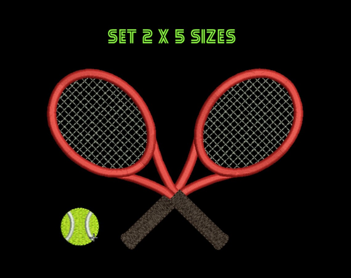 Mini Tennis Racket Embroidery Design Sport Machine Embroidery Etsy