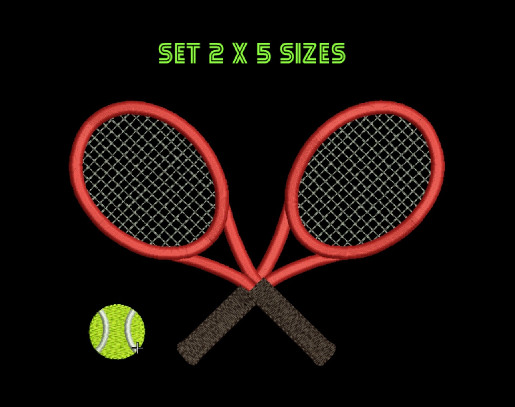 Mini Tennis Racket Embroidery Design Sport Machine Embroidery Etsy