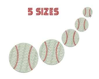 Disegno di ricamo di baseball Disegni di ricamo a macchina per lo sport della palla Baseball Mini Pattern Instant Dovnload 4x4 Small Baseball Stickdatei