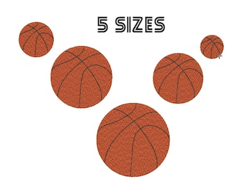 Disegno di ricamo di pallacanestro Disegni di ricamo a macchina per lo sport della palla Pallacanestro Mini modello Instant Dovnload 4x4 Small Basketball Stickdatei