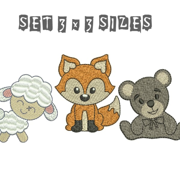 Teddy Bear Embroidery Design animals Embroidery Designs Fox Embroidery Design Lamb Machine Embroidery Instant Download Stickdatei Tiere