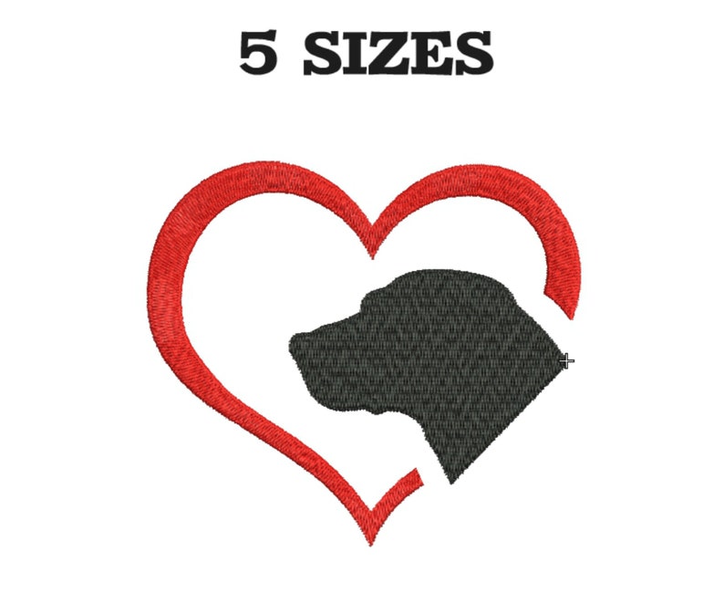 Disegno di ricamo Labrador Disegni di ricamo Labrador Love Pet Disegni di ricamo a macchina Love Dog Download istantaneo di Love Labrador Pattern immagine 4