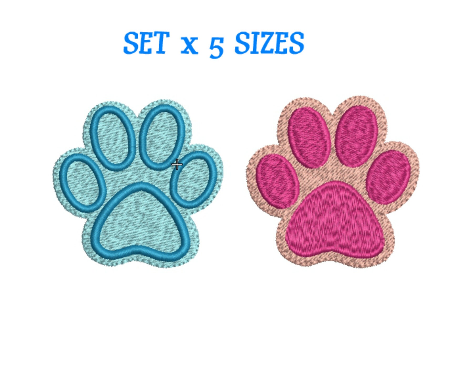 SET Paw Print Embroidery design Dog Paw Print Machine Etsy
