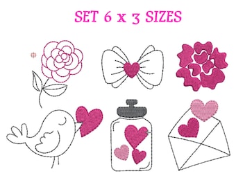 Romantic Embroidery Design Love set Machine Embroidery Designs Amour mini Heart Embroidery designs Love Pattern Stickdatei Herz