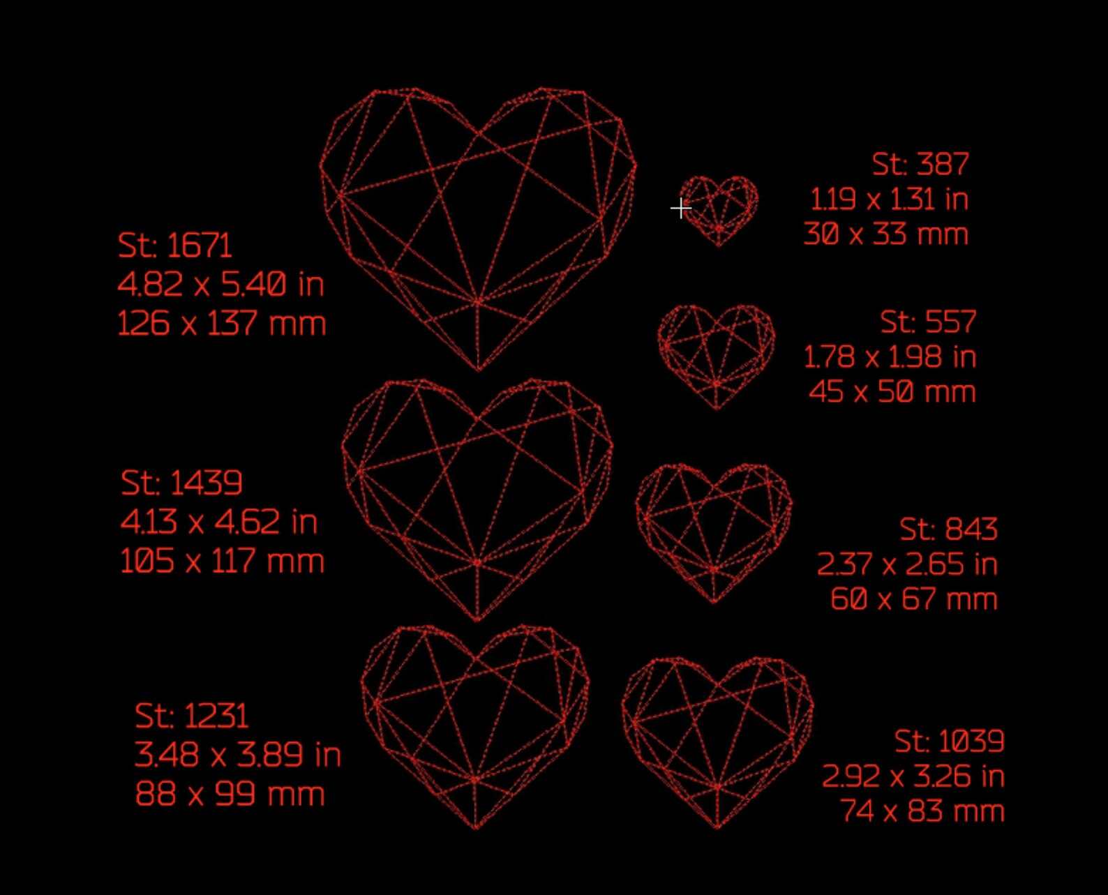 Amour Machine Embroidery Design Heart Line Embroidery Designs Etsy