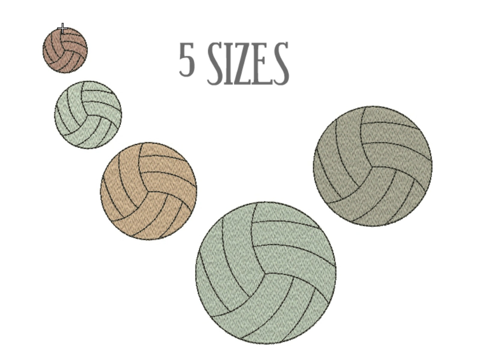 Volleyball Embroidery Design Ball Sport Machine Embroidery Etsy