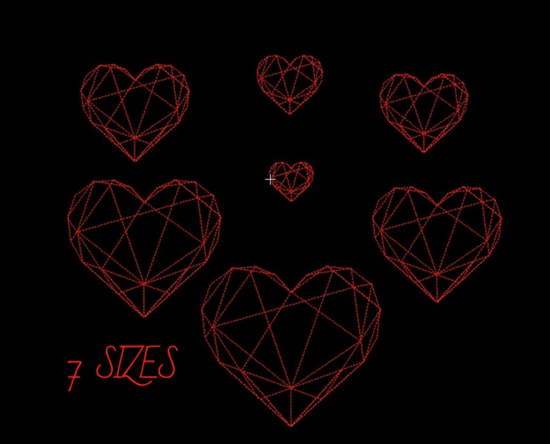 Amour Machine Embroidery Design Heart Line Embroidery Designs Etsy