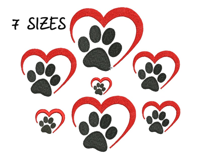 Paw print jessecmault design heart love dog machine jessecmault  etsy