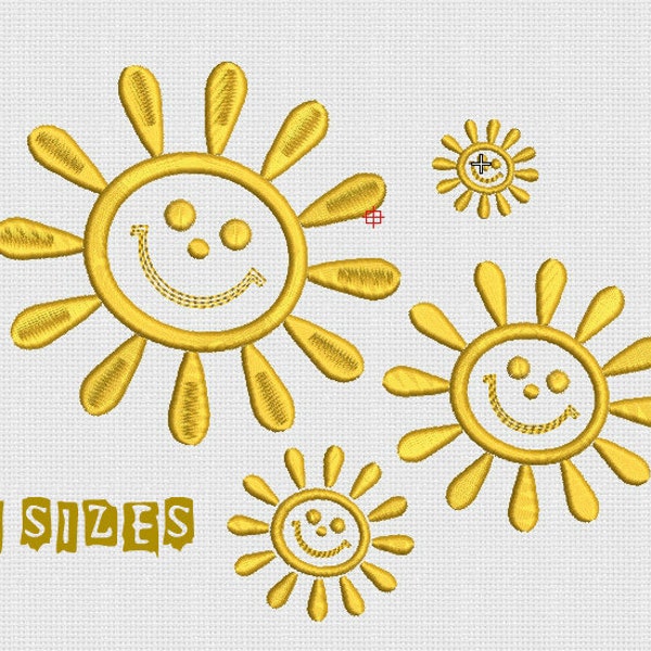 Embroidery Design Sun. Sunshine Design. Sun pattern. Machine Embroidery Design Summer. 4x4. 5x7. Sun Smile Emroidery Design Instant Downolad