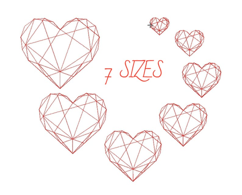 Amour Machine Embroidery Design Heart Line Embroidery Designs Etsy