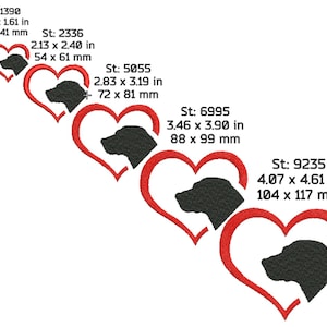 Disegno di ricamo Labrador Disegni di ricamo Labrador Love Pet Disegni di ricamo a macchina Love Dog Download istantaneo di Love Labrador Pattern immagine 2