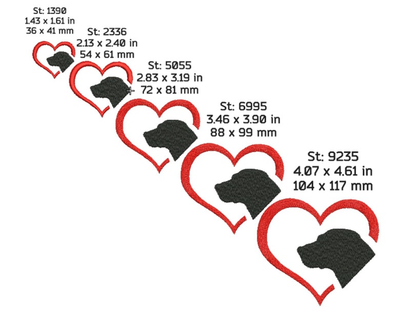 Disegno di ricamo Labrador Disegni di ricamo Labrador Love Pet Disegni di ricamo a macchina Love Dog Download istantaneo di Love Labrador Pattern immagine 2
