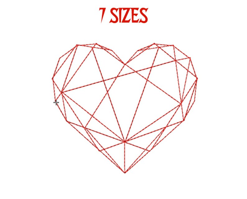 Amour Machine Embroidery Design Heart Line Embroidery Designs Etsy