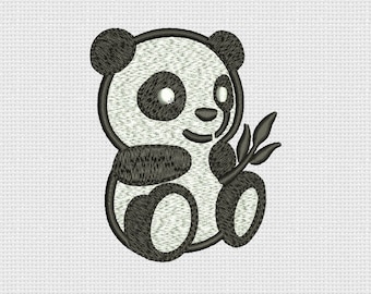 Motif de broderie Panda bébé ours motifs de broderie Panda motif Machine broderie design animaux téléchargement immédiat - 4 x 4