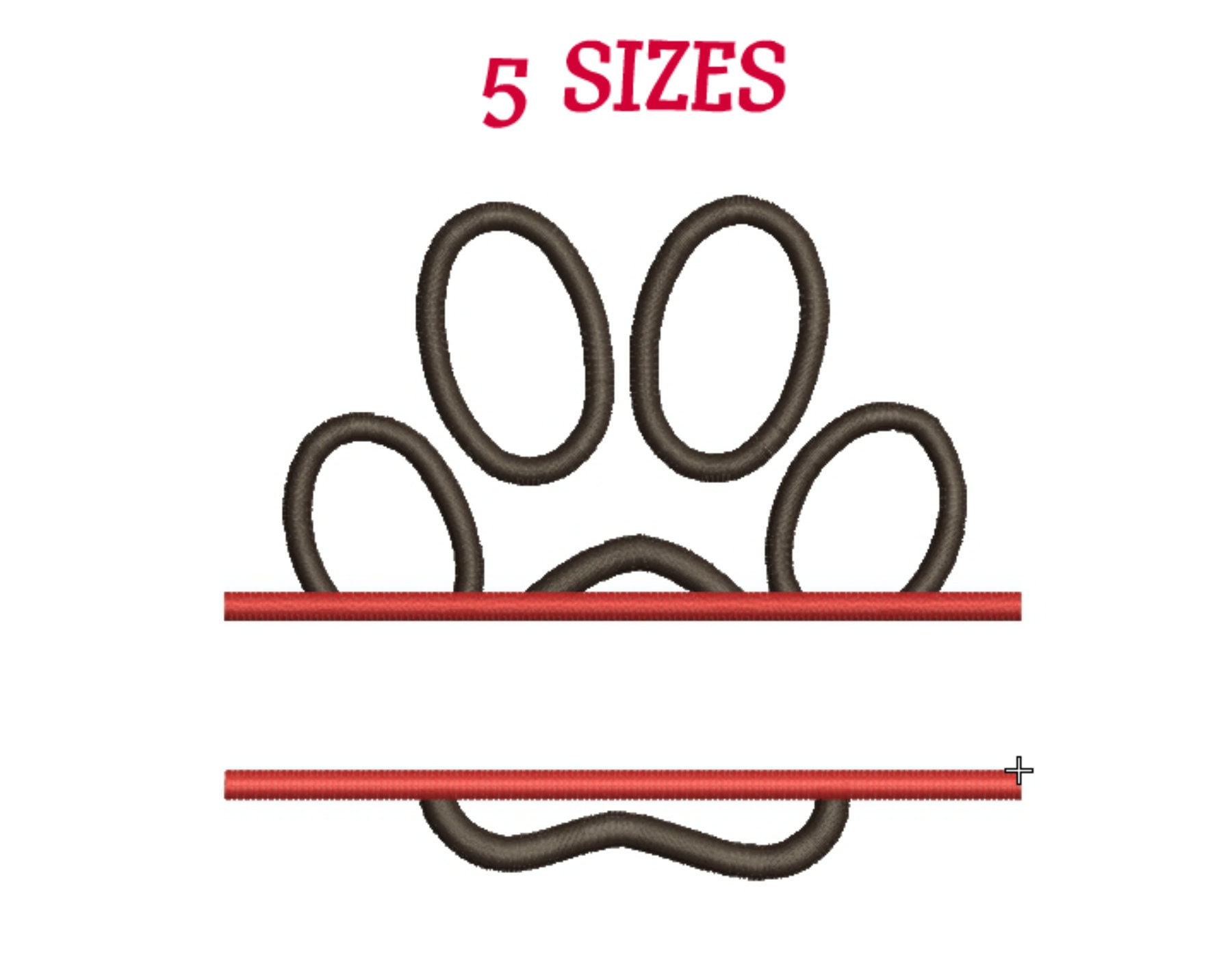 Split Paw Print Embroidery Design Dog Paw Print Machine Etsy