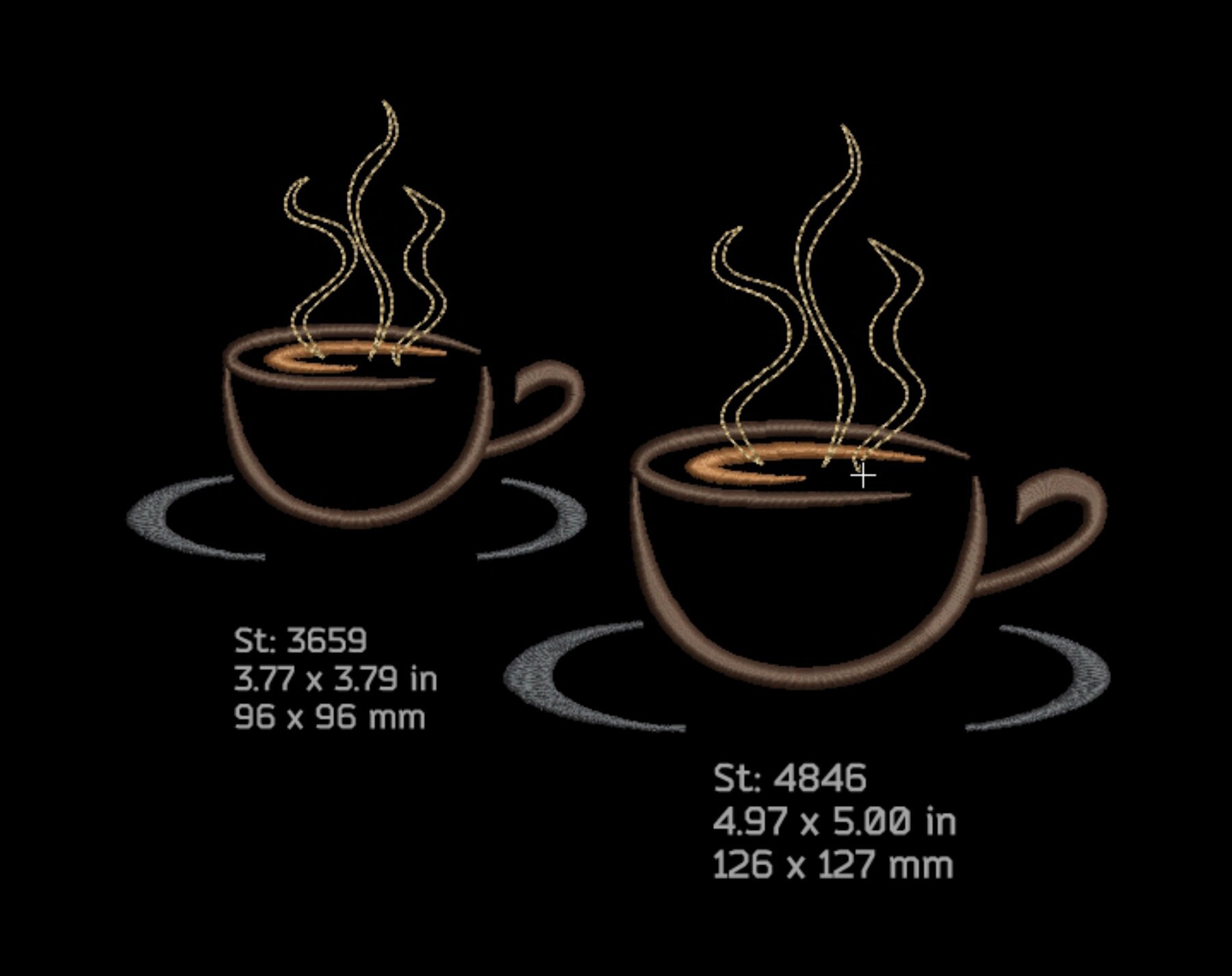 Coffee Cup Embroidery Design Coffee Machine Embroidery Design Etsy