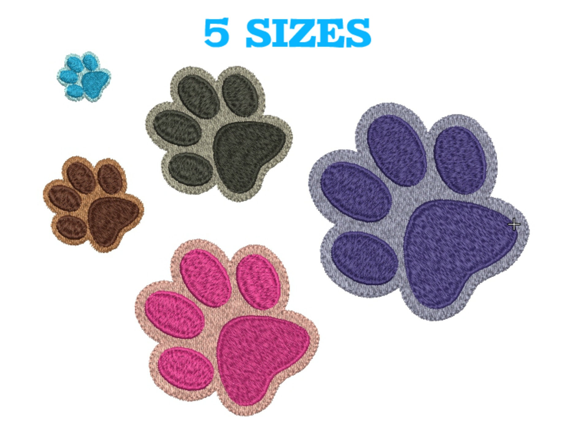 Paw Print Ribbon Award print art print art at EmbroideryDesigns