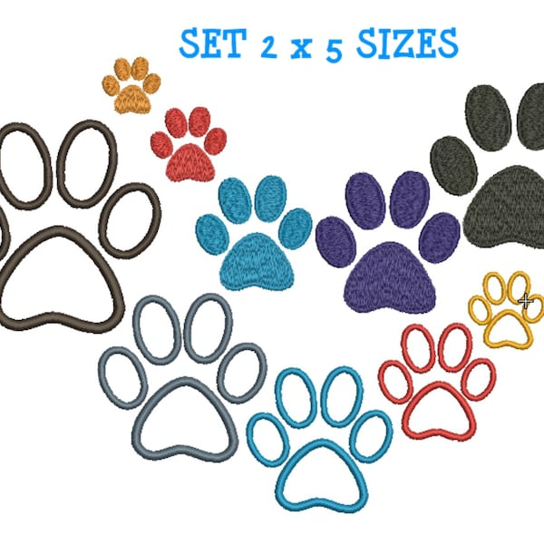 Paw Print Embroidery Design Dog Paw SET Animal Paw Machine Embroidery Designs Paw print Pattern INSTANT DOWNLOAD Stickdatei Abdruk Hund