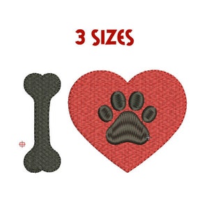 Paw print Embroidery designs love dog Machine Embroidery Design paw print Pattern - Instant Download - Love Paw Print 4x4 Stickdatei