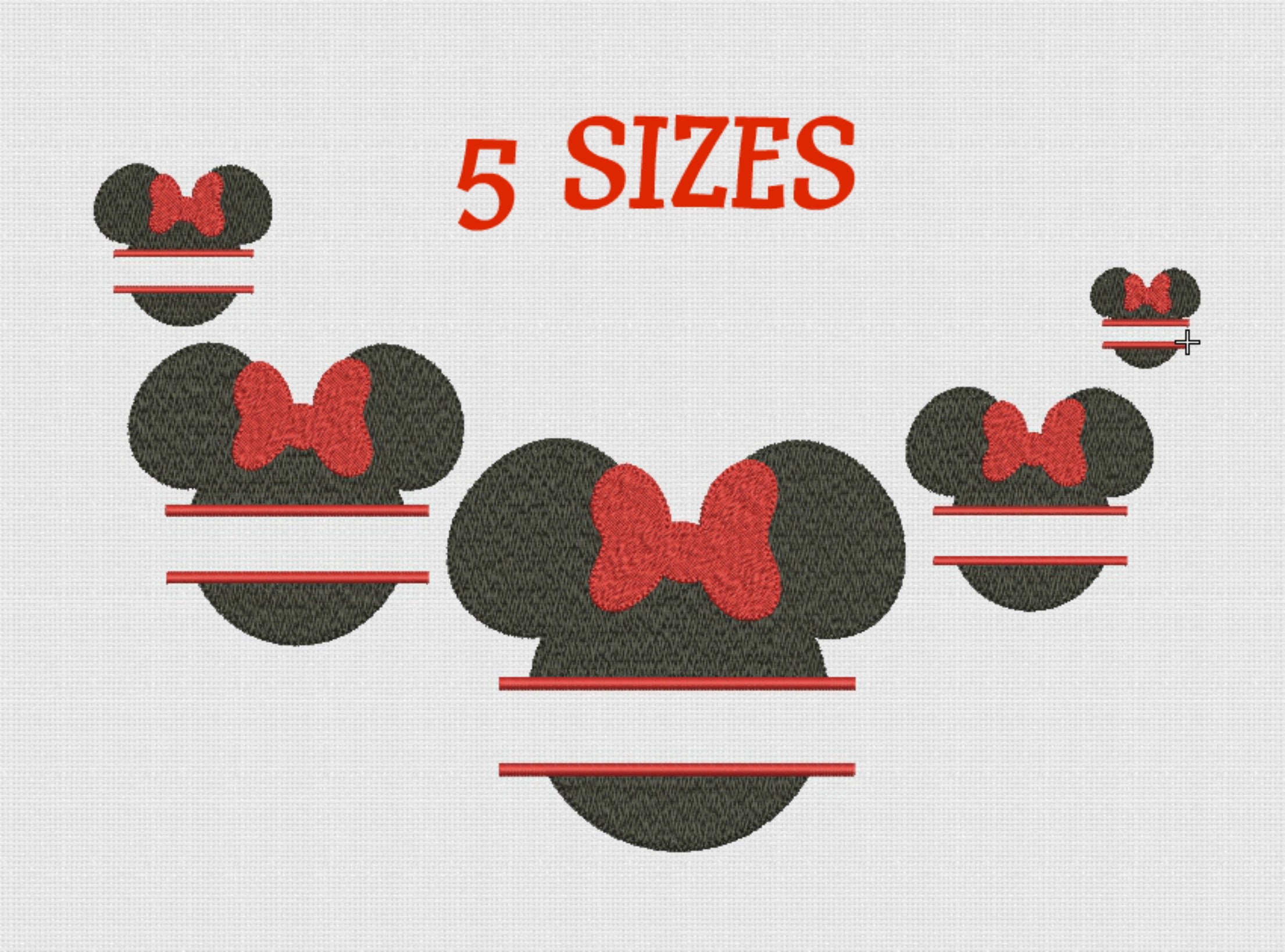 Mouse Head Split Embroidery Design Mouse Head Machine - Etsy