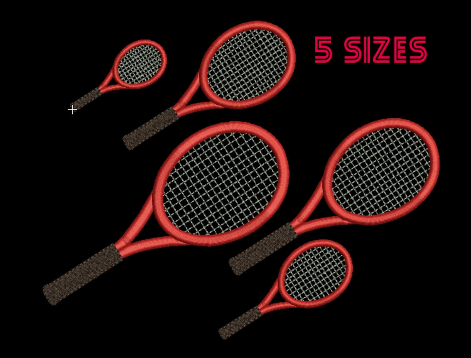 Tennis Racket Embroidery Design Racket Sport Machine Etsy