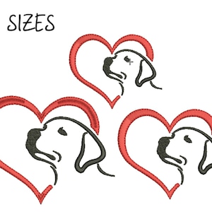 Labrador Embroidery design Labrador Love Embroidery designs Love Dog Machine Embroidery design Labrador Pattern Instant Download Stickdatei