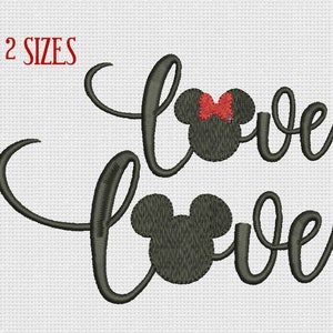 Motif de broderie machine,souris d'amour. Embroidery design, Mickey Mouse