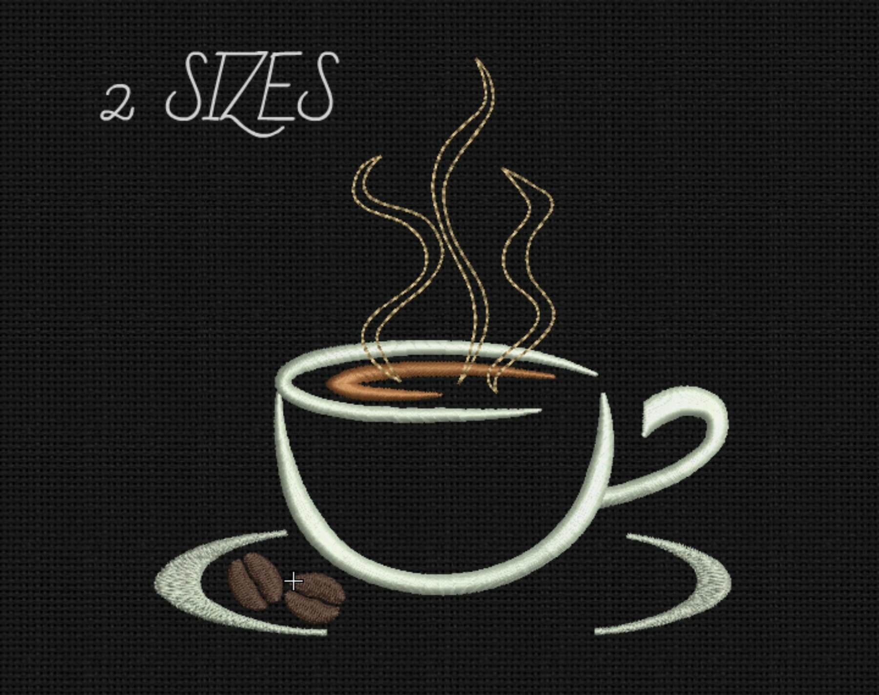 Coffee Cup Embroidery Design Coffee Bean Machine Embroidery Etsy
