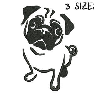 Dog Pug Embroidery design Dog Animals Embroidery designs Pug Dog Machine Embroidery design Pug Pattern Instant Download Stickdatei