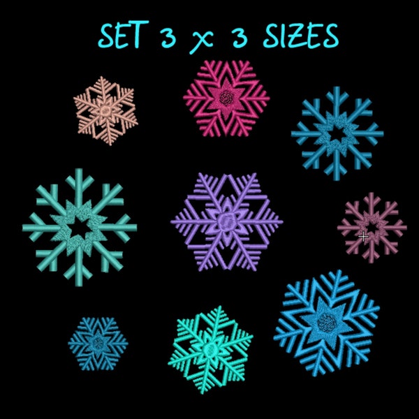 SET Snowflakes Embroidery designs Snow Flake Machine Embroidery designs Winter Snowflakes Pattern INSTANT DOWNLOAD Stickdatei Schneeflocke