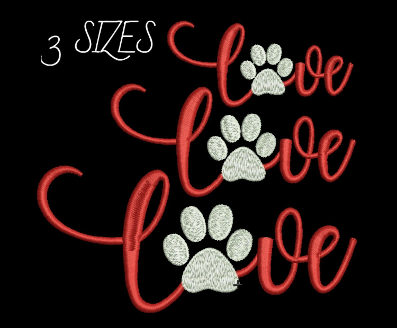 Paw Print Embroidery Designs Love Dog Machine Embroidery | Etsy