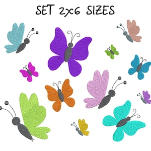 Diseño de bordado de mariposa Conjunto de mariposas Diseños de bordado Mariposa mini Diseño de bordado de máquina Mariposas Stickdatei Schmetterling