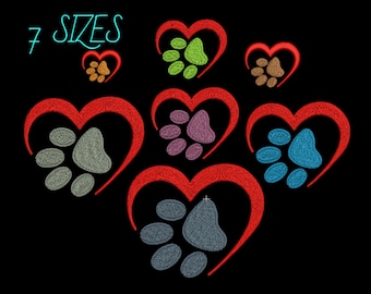 Paw Print Embroidery design Pet love dog Machine Embroidery Designs Dog paw print - Instant Download - 4x4 in 5x7 in Stickdatei Hundepfote