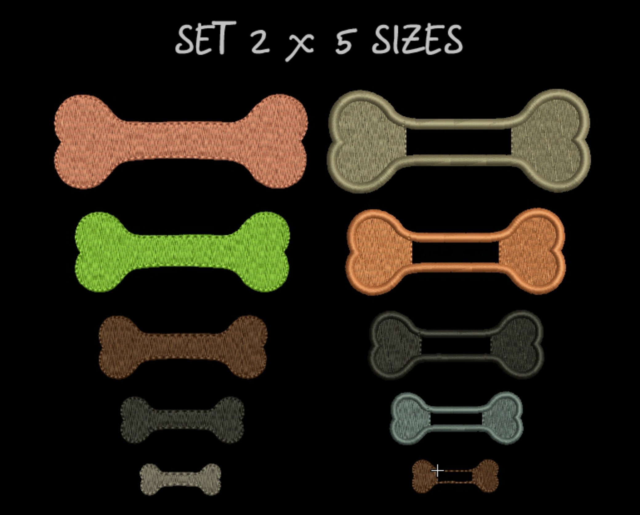 Set bone jessecmault design dog bones machine jessecmault  etsy uk