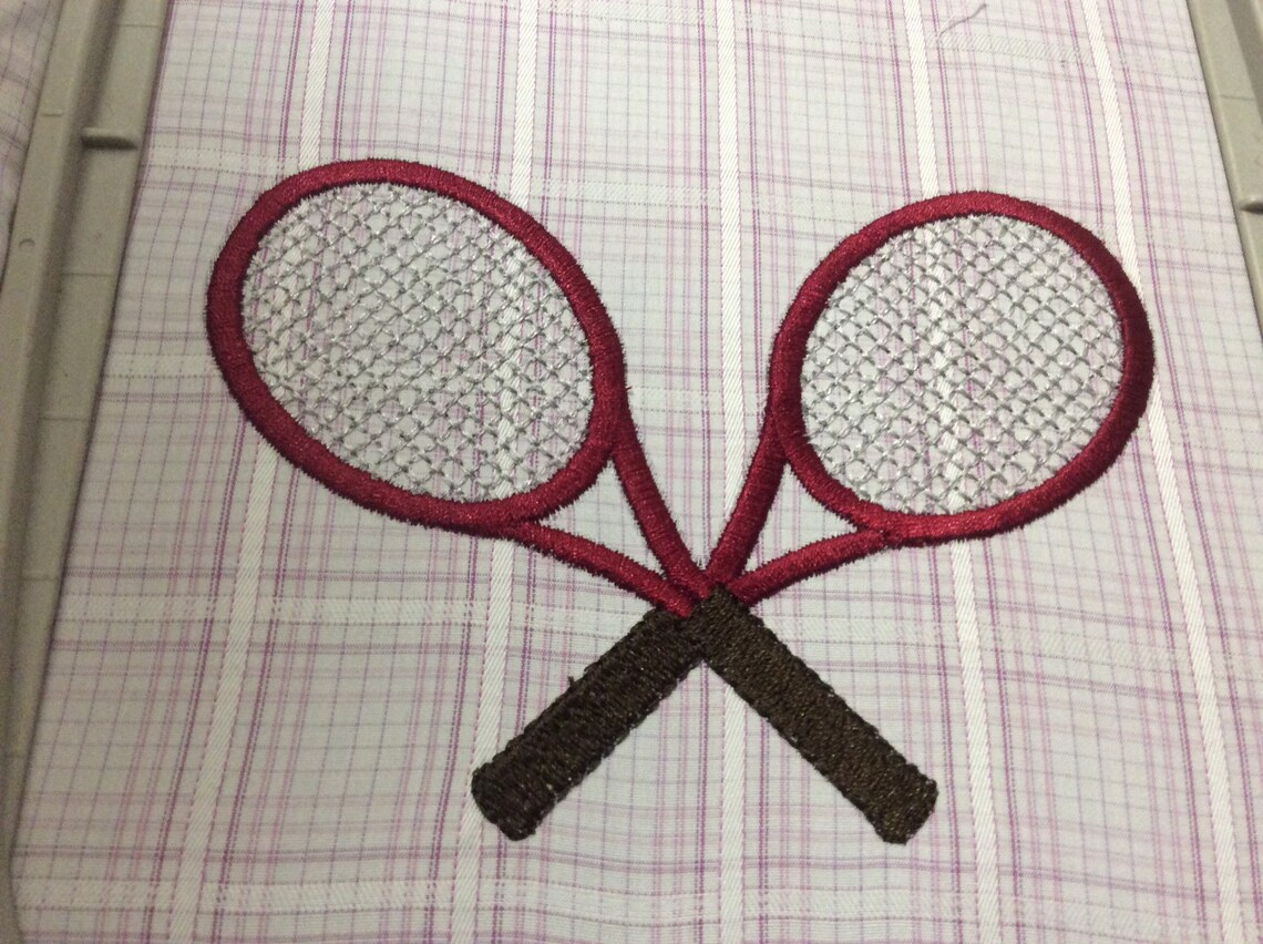Two Tennis Racket Embroidery Design Racket Sport Machine - Etsy