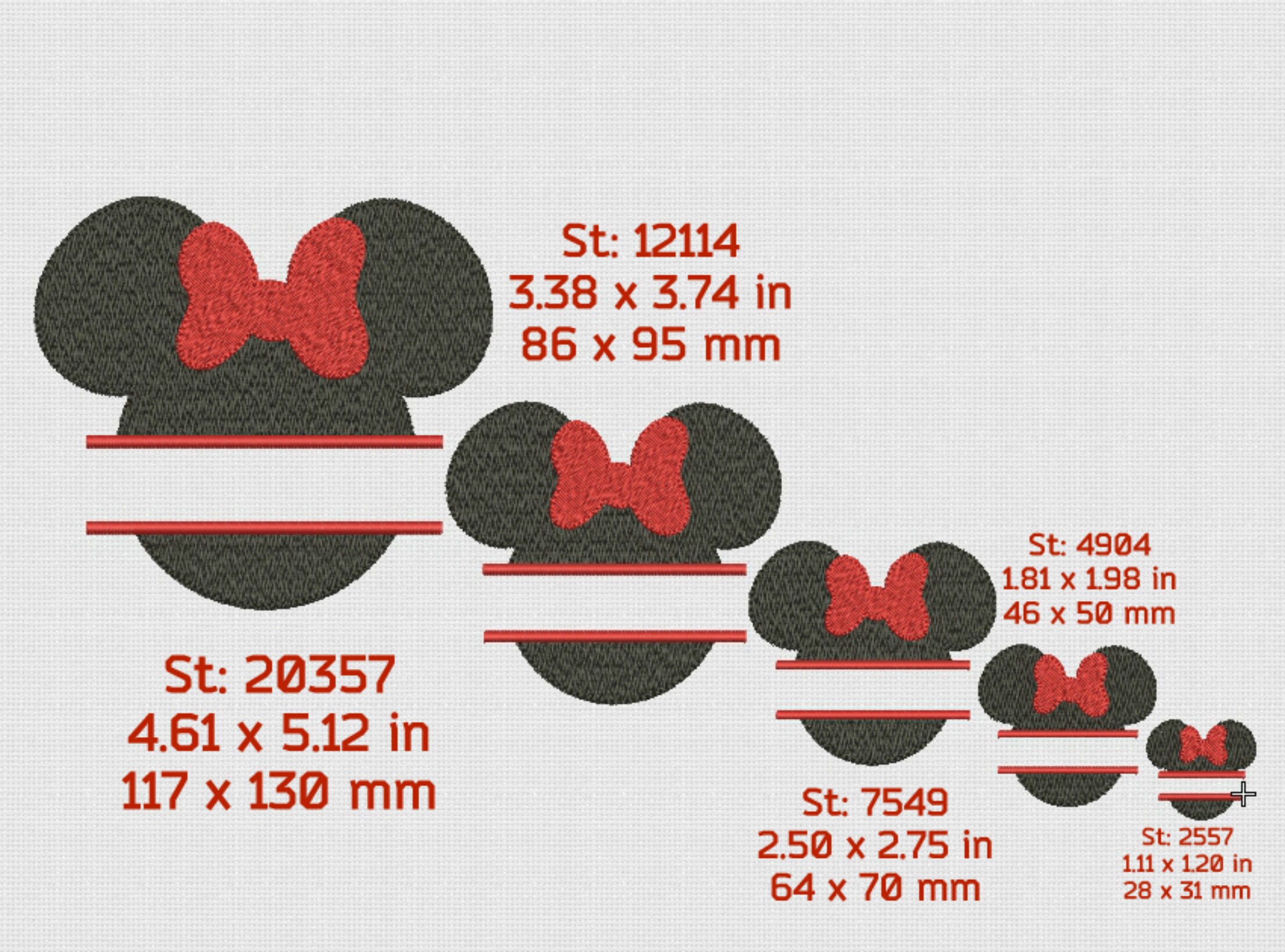 Embroidery Design Mouse Head Split Embroidery Designs Split - Etsy