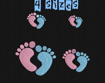 Machine Embroidery Design foot print Baby Foot Solid Fill Baby INSTANT DOWNLOAD 4 sizes 4x4