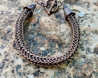 Antiqued Viking Knit Bracelet - Etsy